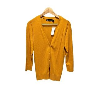 NY&CO Yellow Cardigan, Size Tall Medium NWT